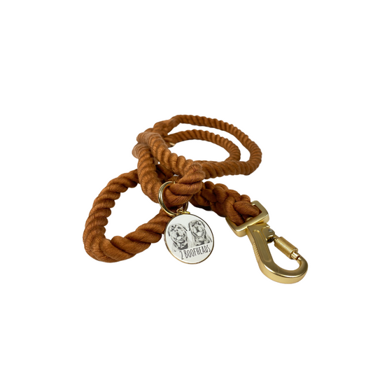 Rope leash with adjustable collar - Chocolate