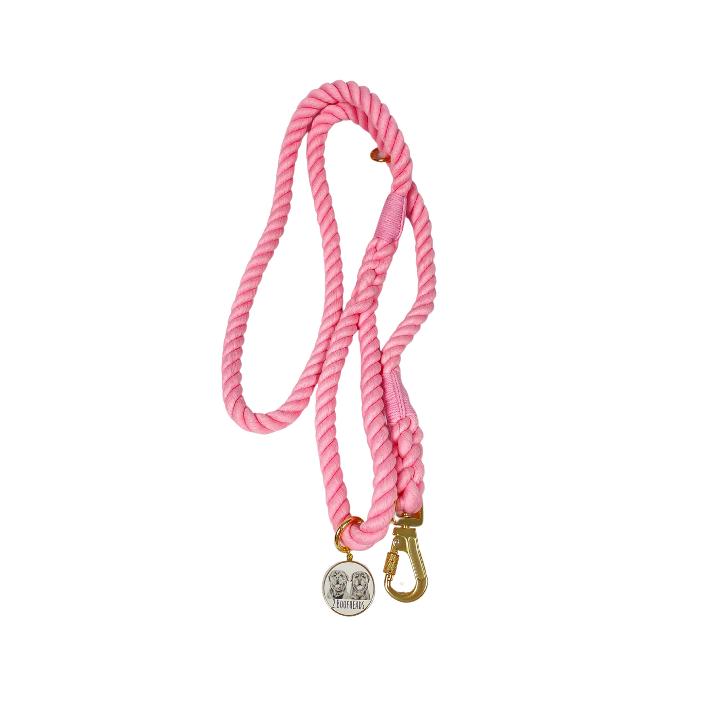 Rope leash with adjustable collar - Pink